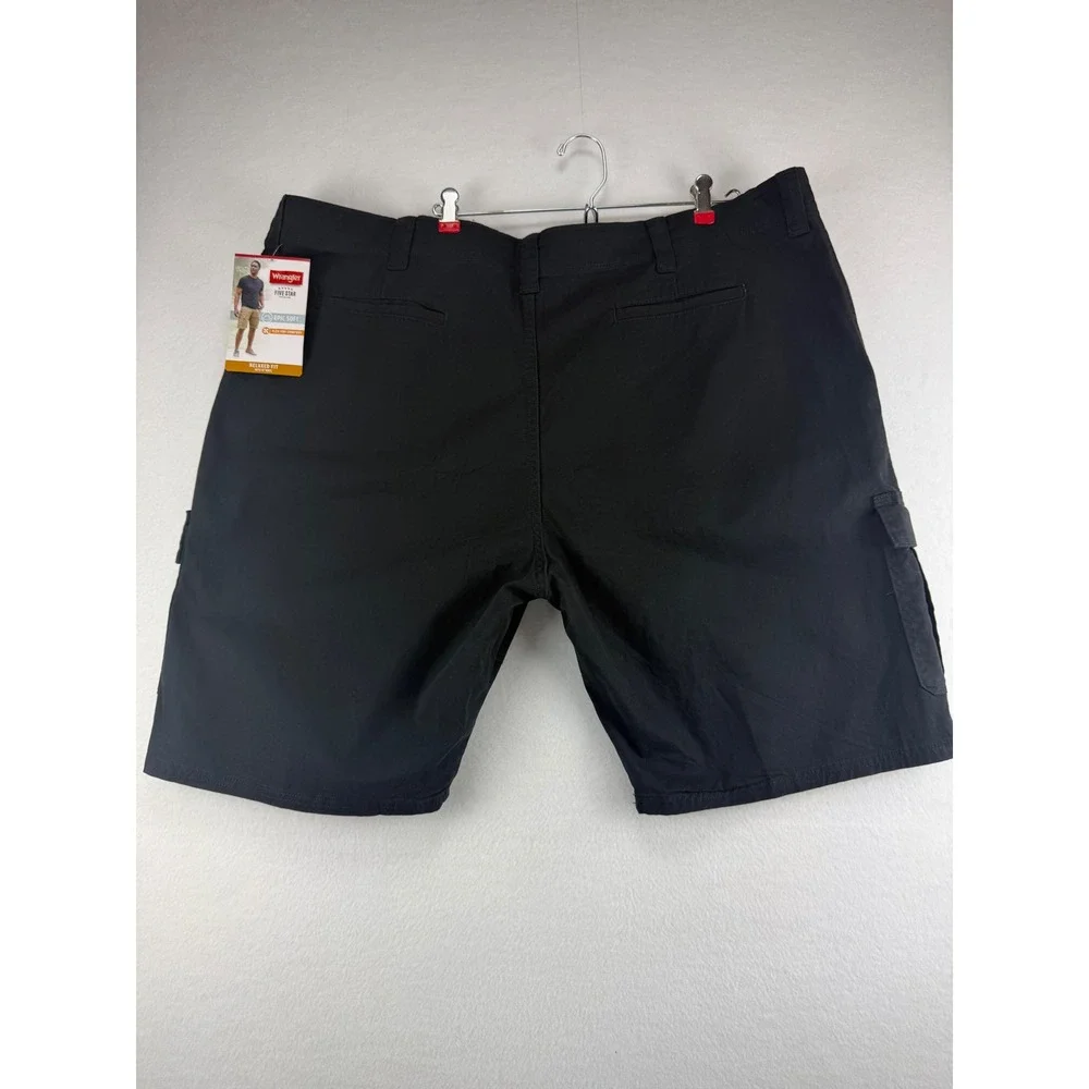 Wrangler Five Star Premium Mens Black Cargo Shorts 46 Relaxed Fit Epic Soft 10in